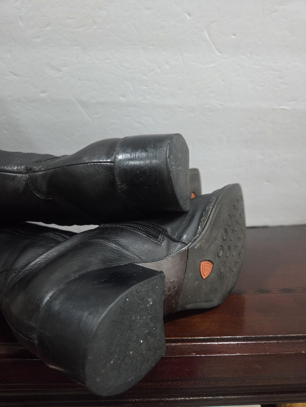 Frye Black Women's Tall Leather Boots Sz.36,5 Italy - Picture 5 of 8